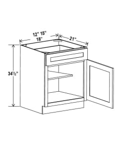 Floral Grey - Vanity Base Cabinet - 15"W x 34-1/2"H x 21"D - 1D, 1Drw, 1S