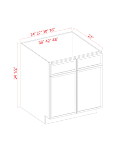 Vanity Sink Base Cabinet - 30"W x 34 1/2"H x 21"D