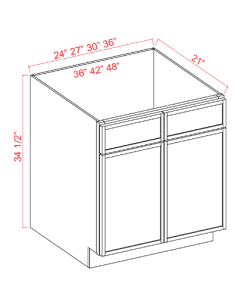Slim Aston Green - Vanity Sink Base Cabinet - 33"W x 34 1/2"H x 21"D