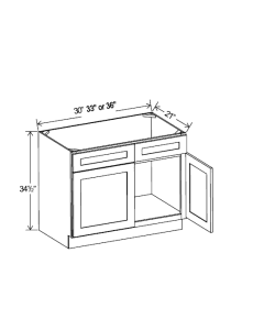 Iron Black - Vanity Sink Base Cabinet - 30"W x 34 1/2"H x 21"D