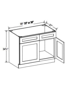 Shaker Espresso - Vanity Sink Base Cabinet - 33"W x 34 1/2"H x 21"D