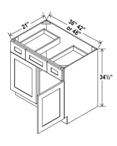 Shaker Espresso - Vanity Combo - 36"W X 21"D X 34-1/2"H With 2 Door, Drawer And 1 Dummy Drawer