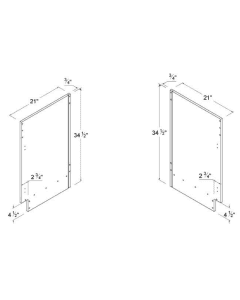 Matte Ivory - Finished Left-Side Panel for Vanity Cabinets - 21"D X 34 1/2"H X 3/4"W