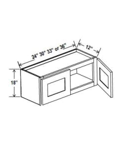 Navy Blue - Wall Cabinet - 24"W x 18"H x 12"D - 2D