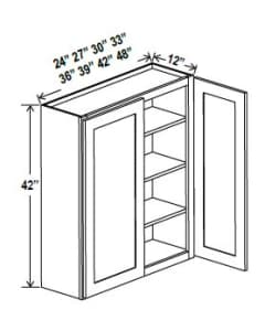 Navy Blue - Wall Cabinet - 24"W x 42"H x 12"D - 2D -3S