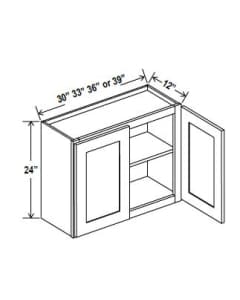 Navy Blue - Wall Cabinet - 30"W x 24"H x 12"D - 2D - 1S
