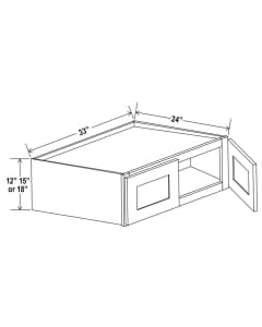 Shaker Espresso - Refrigerator Wall Cabinet Double Doors - 33"W X 12"H X 24"D With 2 Door