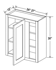 Shaker Espresso - Wall Blind Corner Cabinet - 24"W X 30"H X 12"D With 1 Door And 2 Shelf