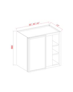 Slim Aston Green - Wall Blind Corner Cabinet - 27"W x 30"H x 12"D - 1D -2S