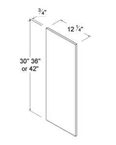 Matte Ivory - Wall Decorative End Panel - 12 3/4"D X 30"H X 3/4"W