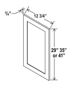 Shaker Gray - Wall Decorative Door Panel - 12-3/4"W X 29"H X 3/4"D