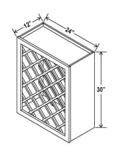 Navy Blue - Wall Wine Rack Cabinet - 24"W x 30"H x 12"D