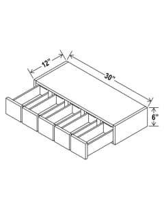 Shaker Espresso - Wall Spice Drawer - 30"W X 6"H X 12"D