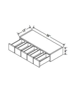 Navy Blue - Wall Spice Drawer - 30"W x 6"H x 12"D