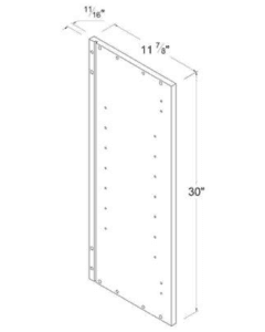 Matte Ivory - Finished Side panel for 30"H Wall cabinets - 11 7/8"D X 30"H X 3/4"W