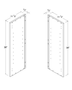 Matte Ivory - Finished Left-Side Panel for 36"H Wall cabinets - 11 7/8"D X 36"H X 3/4"W
