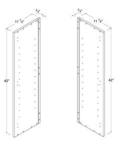 Matte Ivory - Finished Left-Side Panel for 42"H Wall cabinets - 11 7/8"D X 42"H X 3/4"W
